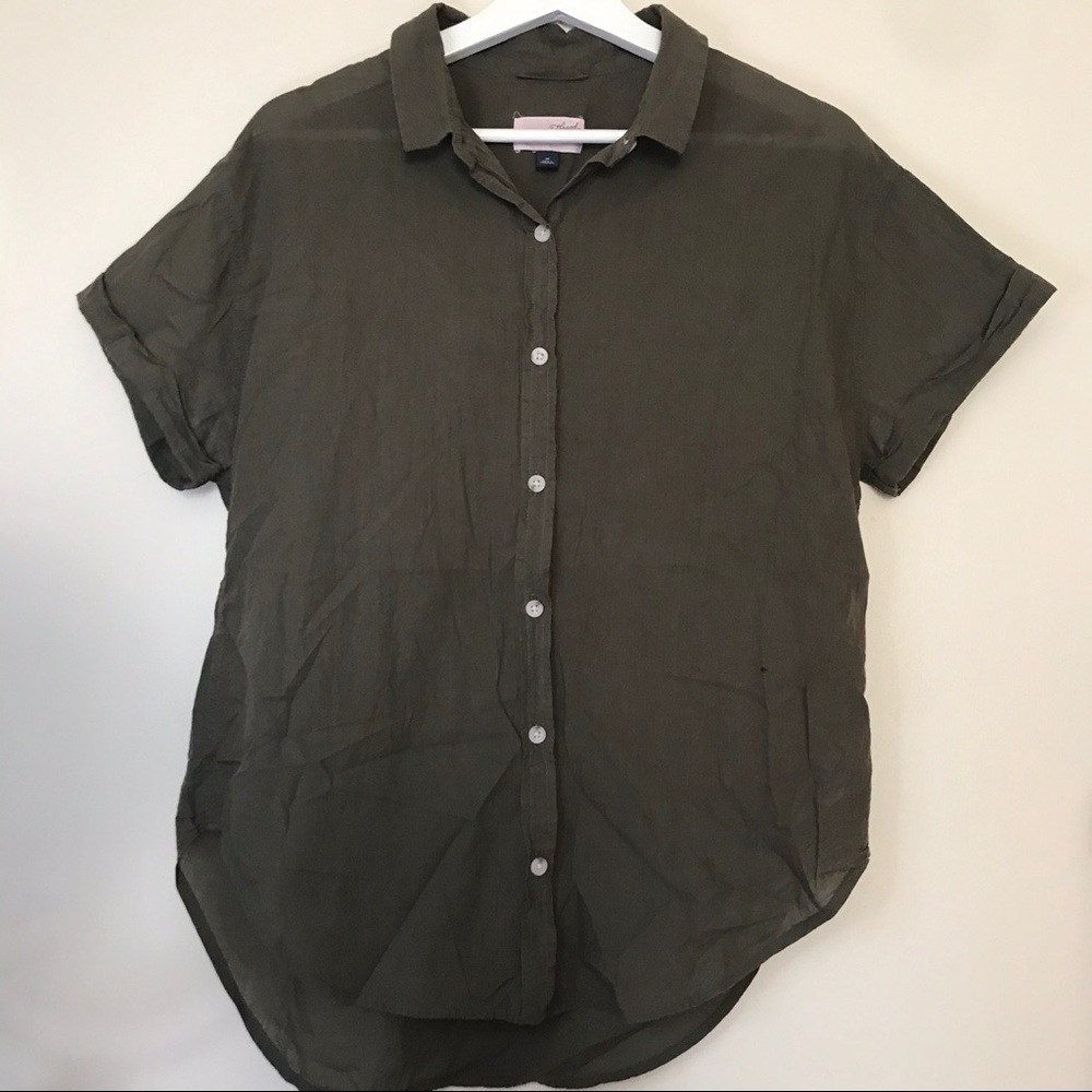 Dark Green button down - Picture 3 of 3